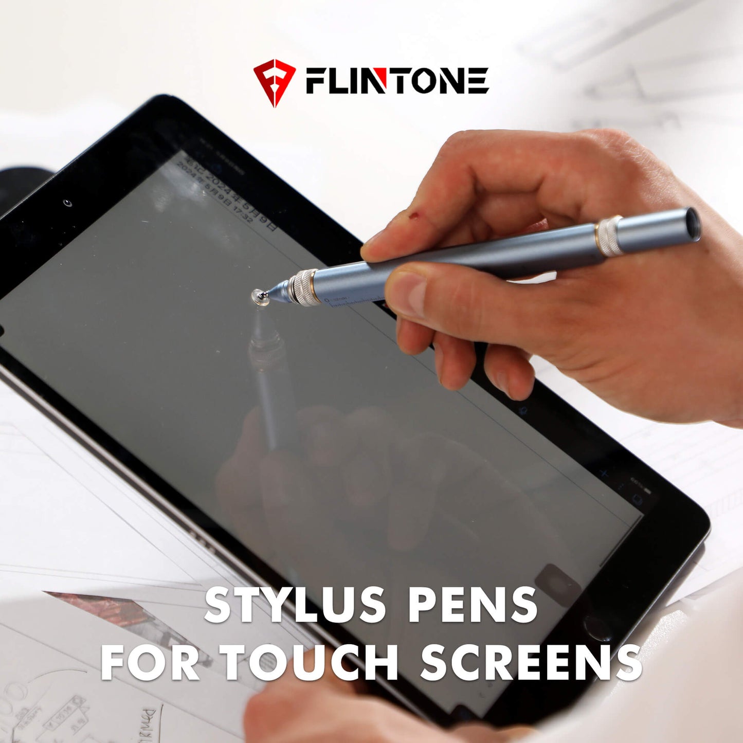 FLINTONE  RollerPen I: 4-in-1 Multifunctional pen & super ruler, Integrated ruler and pen