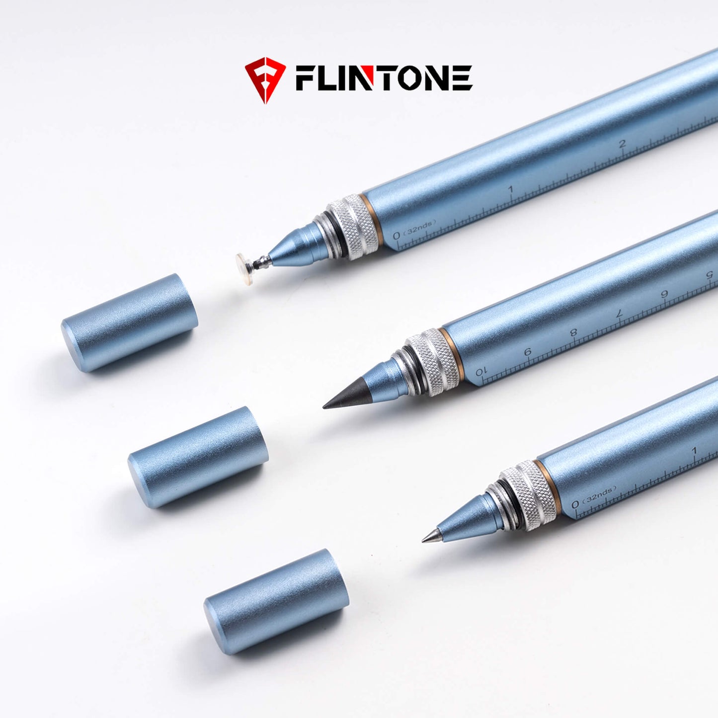 FLINTONE  RollerPen I: 4-in-1 Multifunctional pen & super ruler, Integrated ruler and pen